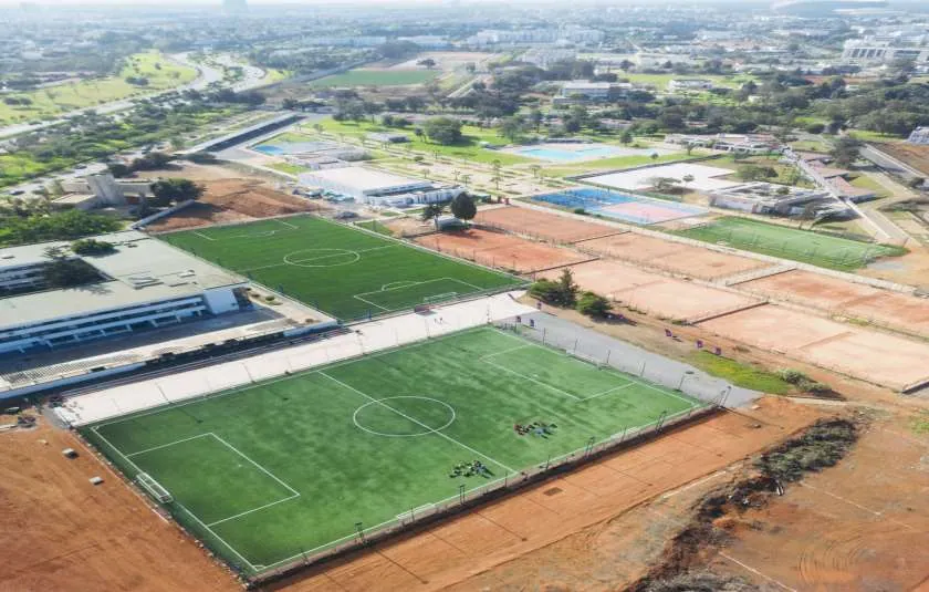 Vue aérienne des terrains de la 212 Academy au Club de l'Agriculture, Hay Riyad